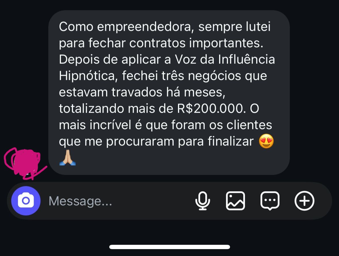 Depoimento de cliente satisfeita